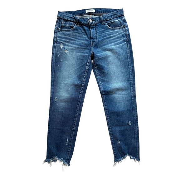 Moussy Blue Ankle Cropped Jeans with Distressed Detailing Size 29 - Picture 1 of 10